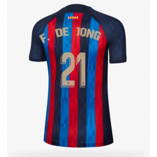 Fotbalové Dres Barcelona Frenkie de Jong #21 Dámské Domácí 2022-23 Krátký Rukáv